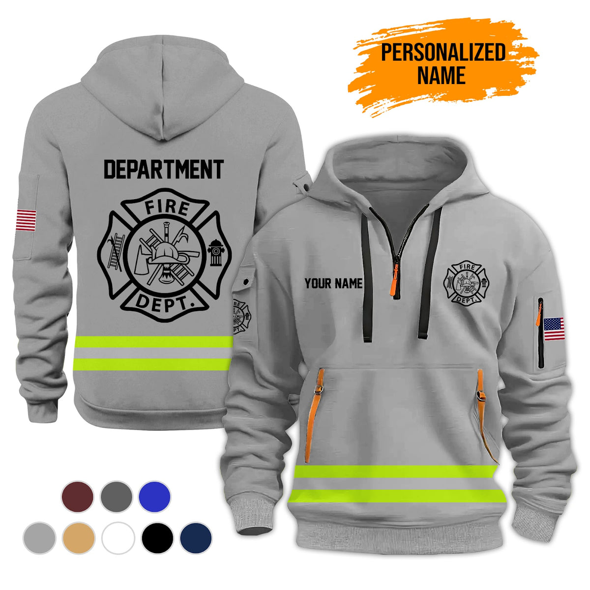 Firefighter Personalized Name Fire Department 3D Hoodie - LeagueLockerGear