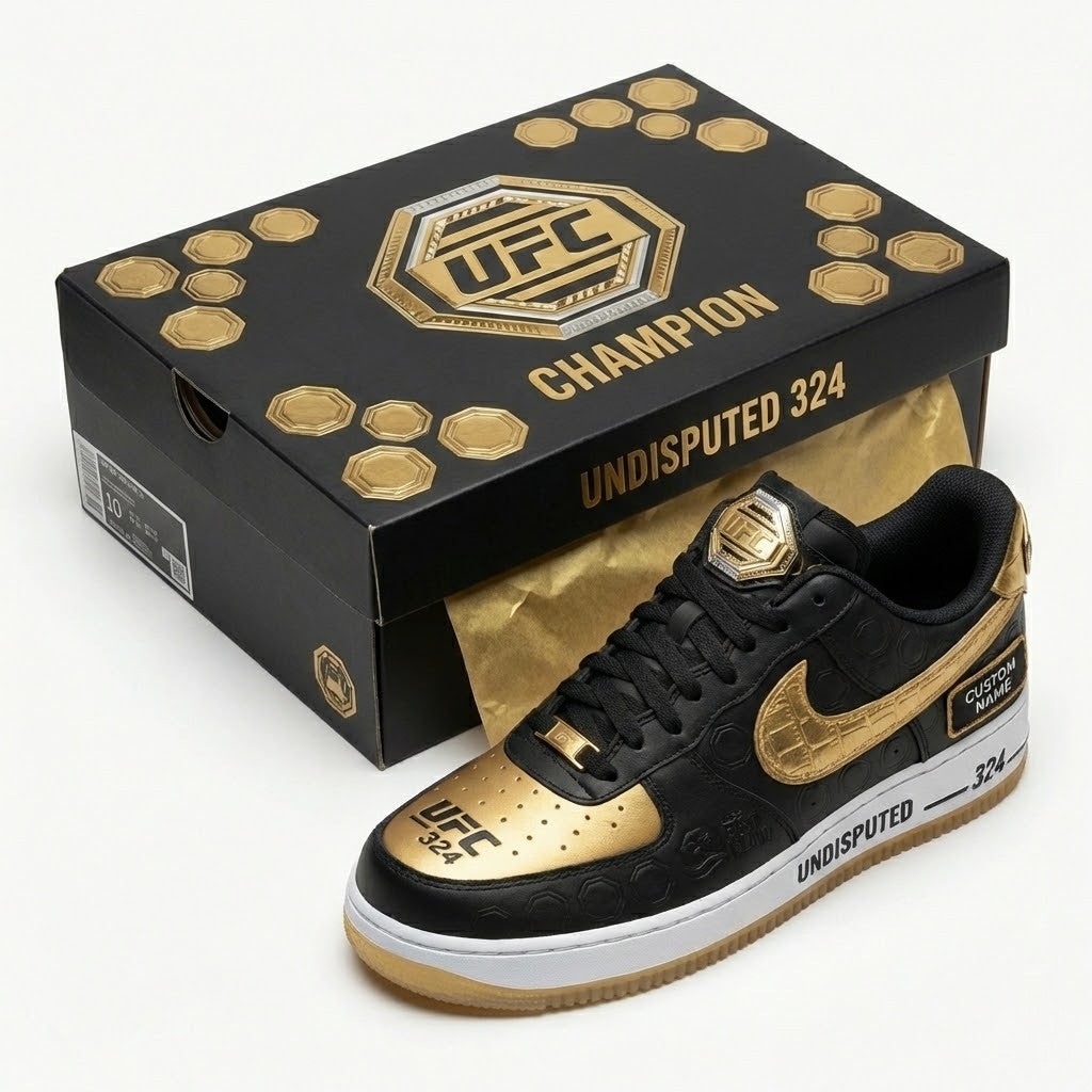 UFC 324 Champion Custom Name Nike Air Force 1 - LeagueLockerGear