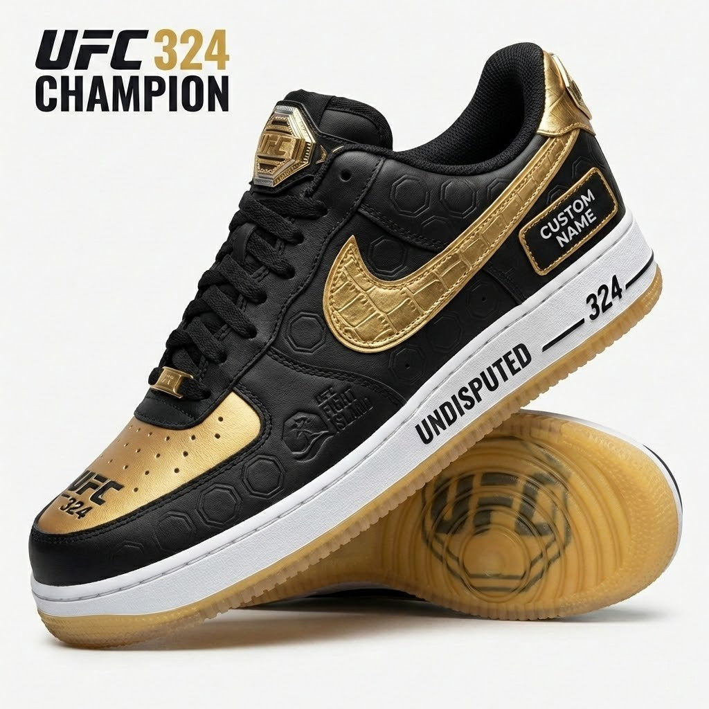 UFC 324 Champion Custom Name Nike Air Force 1 - LeagueLockerGear