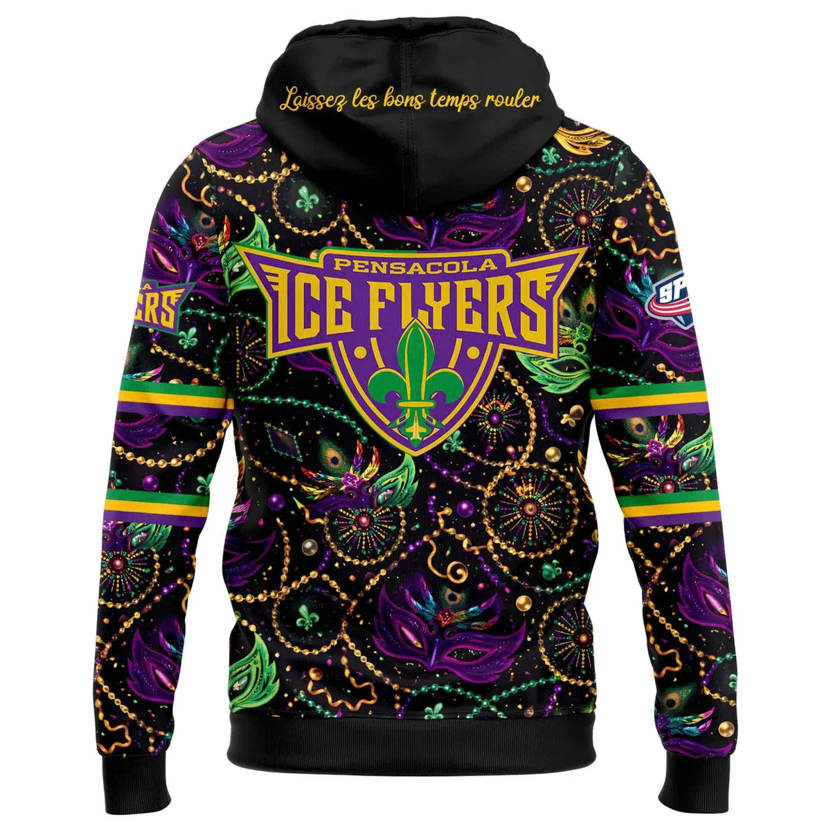 Pensacola Ice Flyers Mardi Gras Night 3D Hoodie - LeagueLockerGear