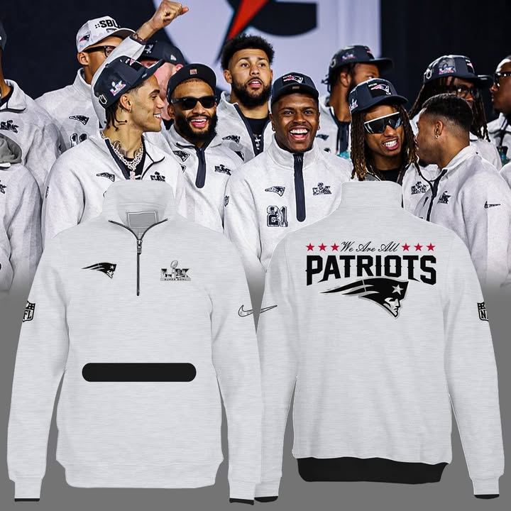 New England Patriots Super Bowl LIX We Are All Patriots Quarter-Zip Jacket - LeagueLockerGear