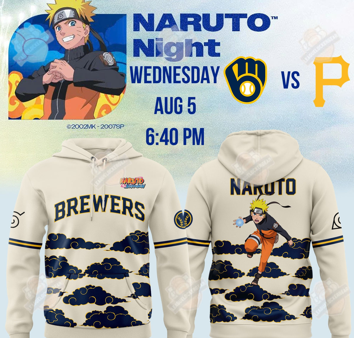 Milwaukee Brewers Naruto Night Hoodie - LeagueLockerGear