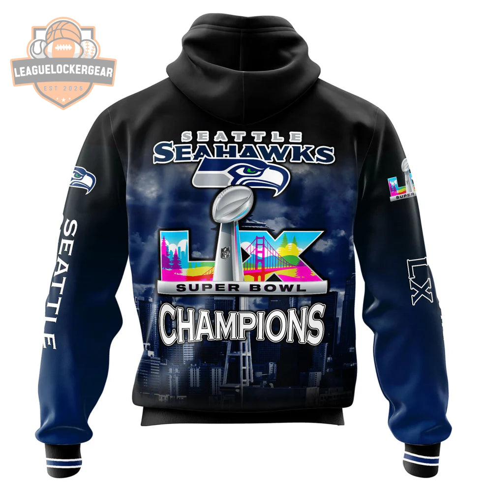Seattle Seahawks Super Bowl LX Champions 3D Hoodie - LeagueLockerGear