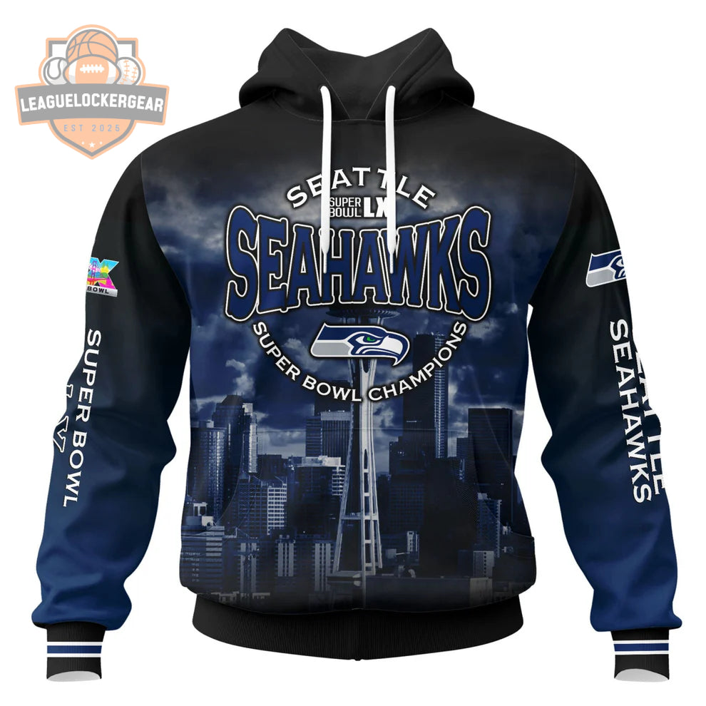 Seattle Seahawks Super Bowl LX Champions 3D Hoodie - LeagueLockerGear