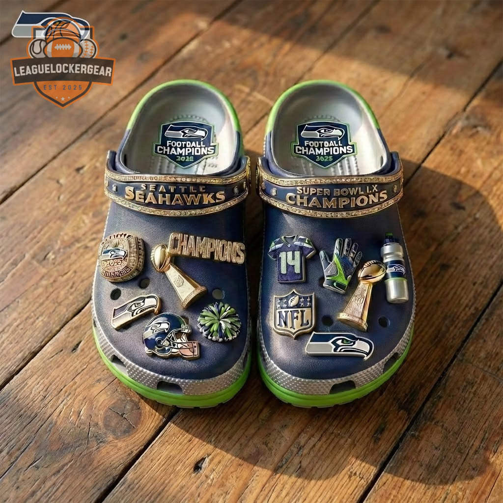 Seattle Seahawks Super Bowl LX Champions 2026 Clogs - LeagueLockerGear