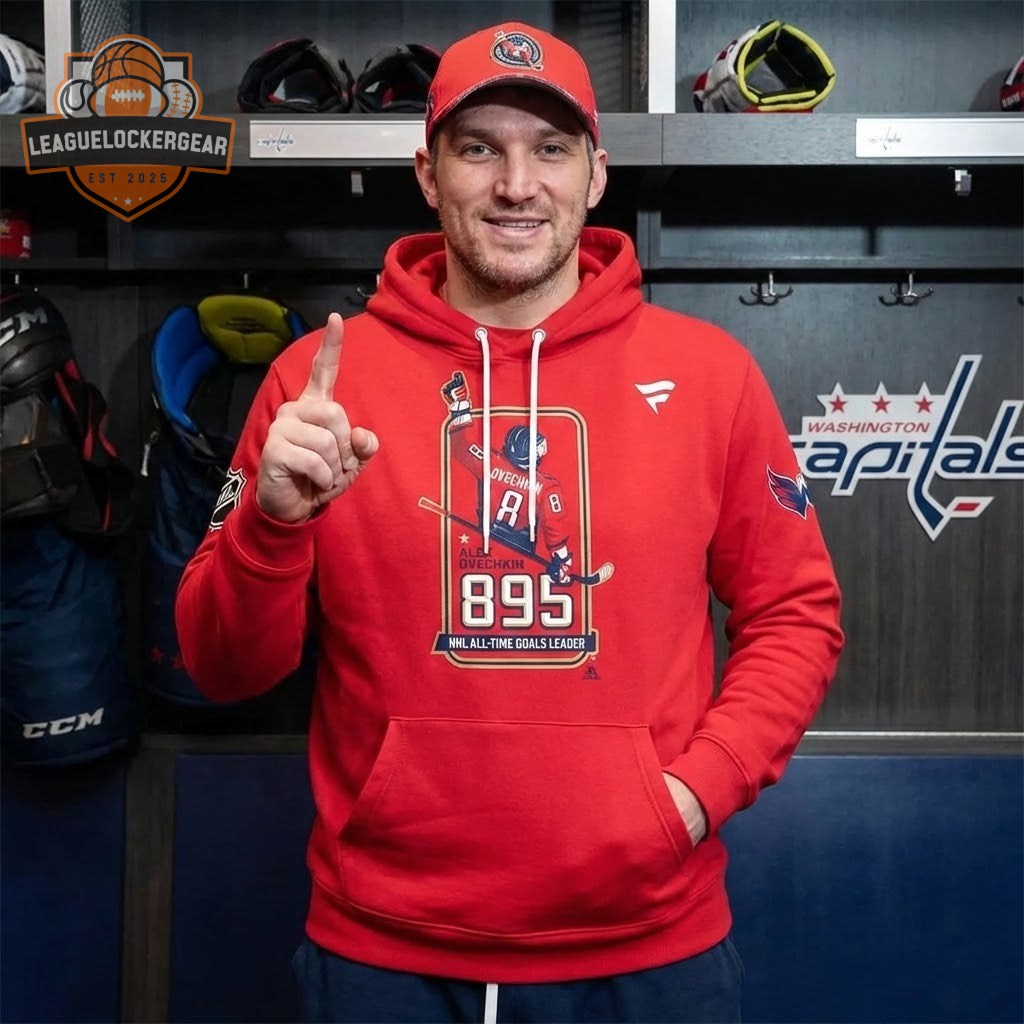 Washington Capitals Alex Ovechkin 895 NHL All-Time Goals Leader Hoodie - LeagueLockerGear
