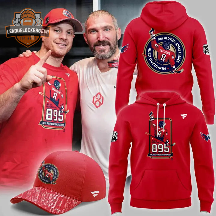 Washington Capitals Alex Ovechkin 895 NHL All-Time Goals Leader Hoodie - LeagueLockerGear