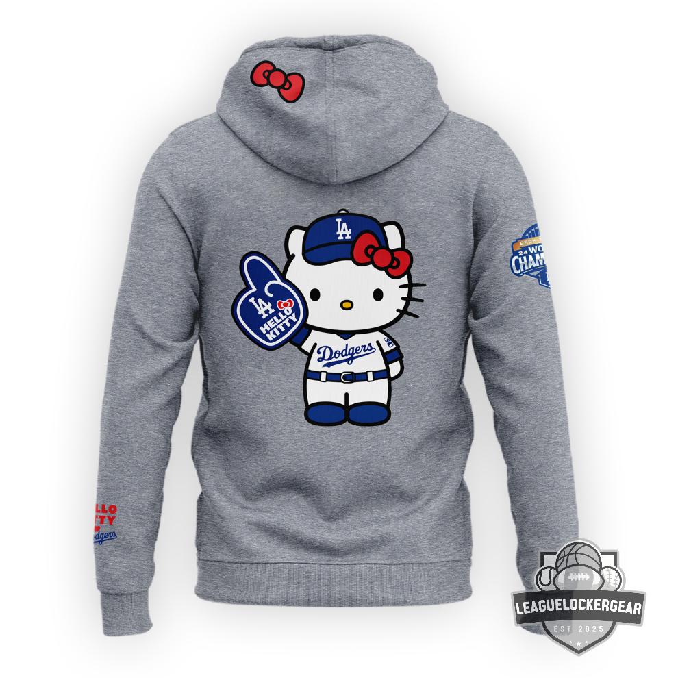 Los Angeles Dodgers Hello Kitty Night Hoodie - LeagueLockerGear