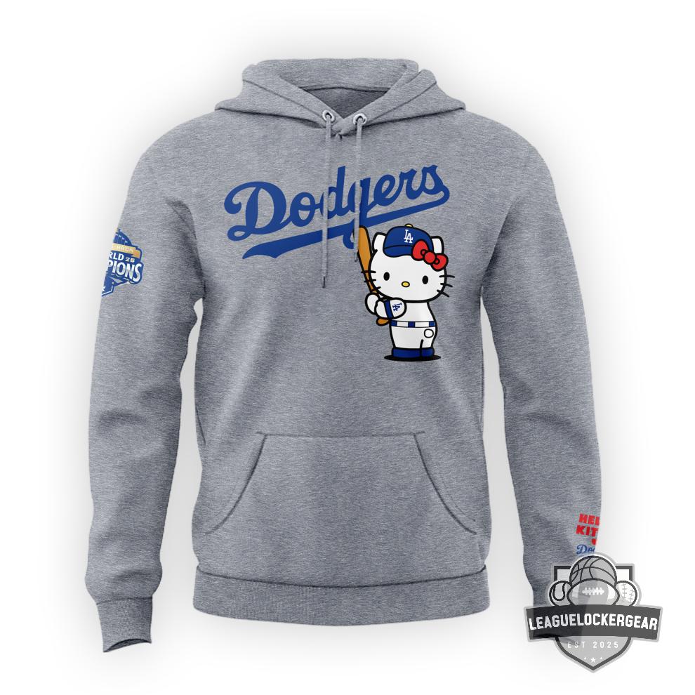 Los Angeles Dodgers Hello Kitty Night Hoodie - LeagueLockerGear