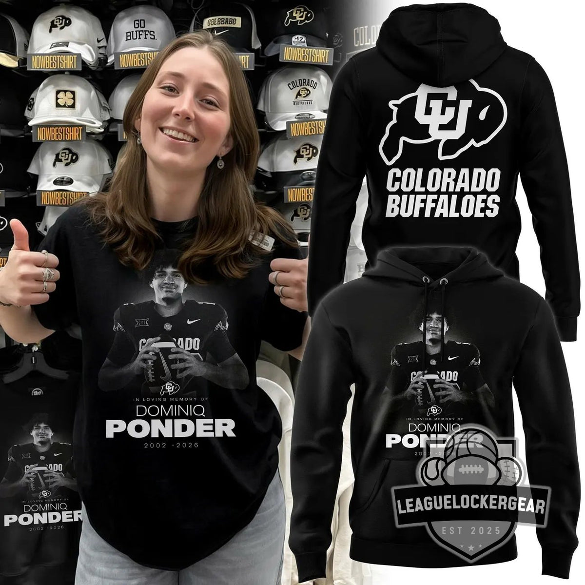 Colorado Buffaloes Dominiq Ponder Memorial Hoodie - LeagueLockerGear