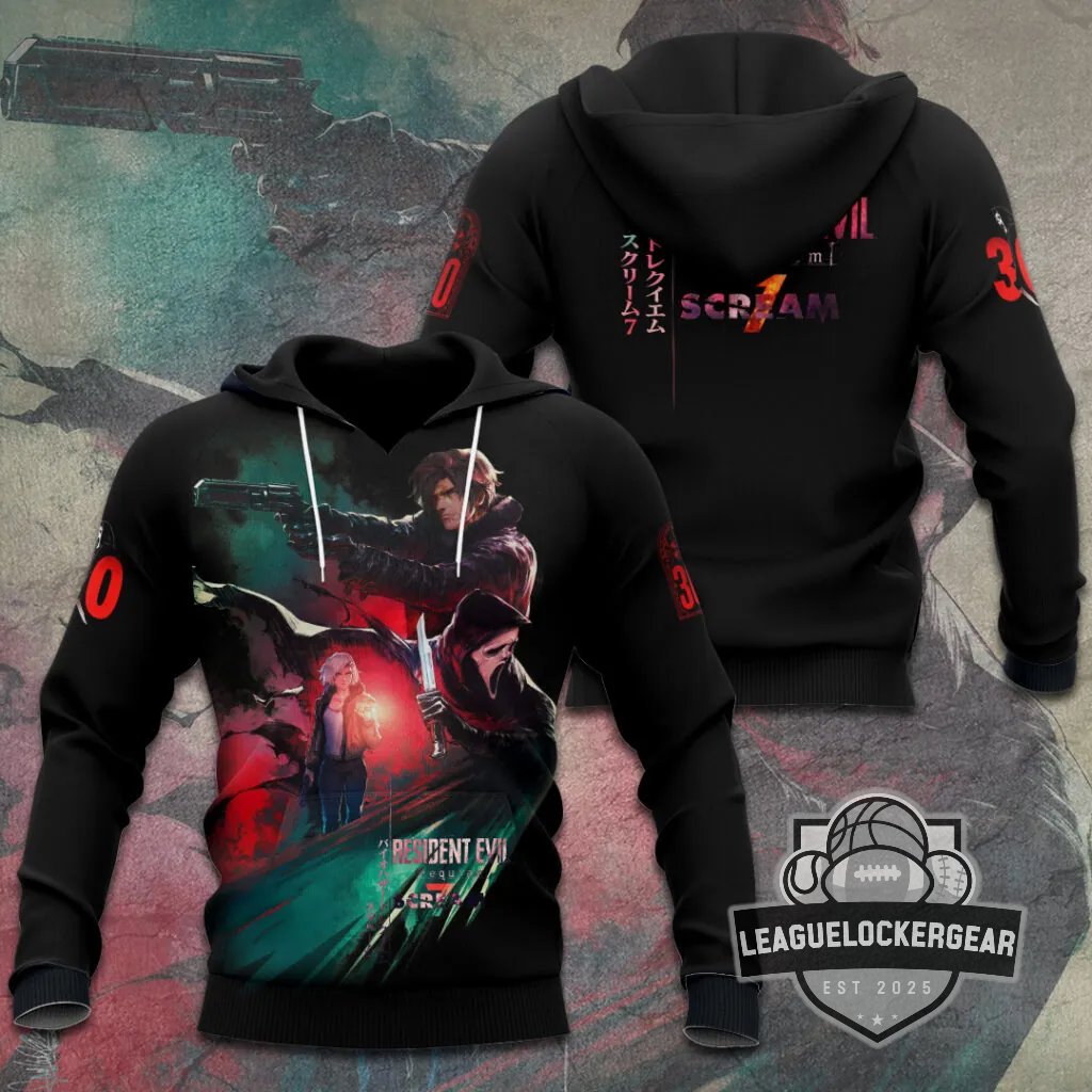 Resident Evil Requiem x Scream 30th Anniversary Hoodie - LeagueLockerGear