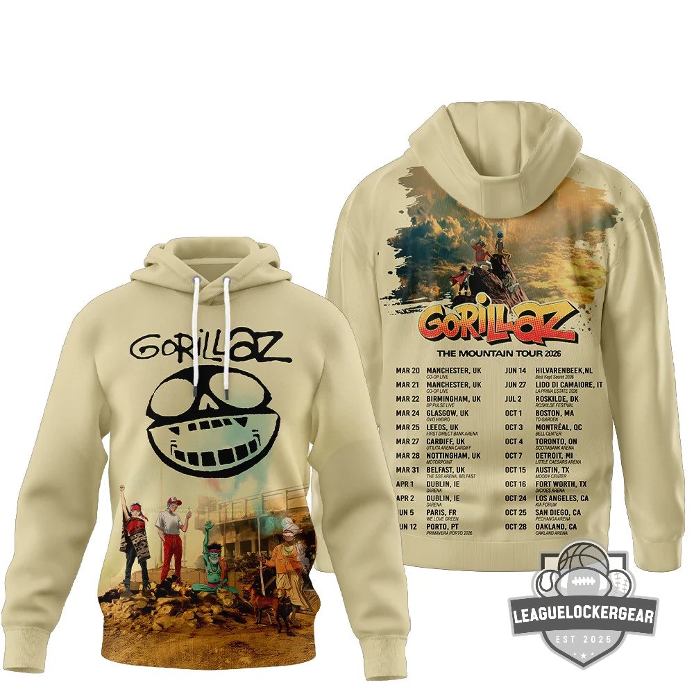 Gorillaz The Mountain Tour 2026 Hoodie - LeagueLockerGear