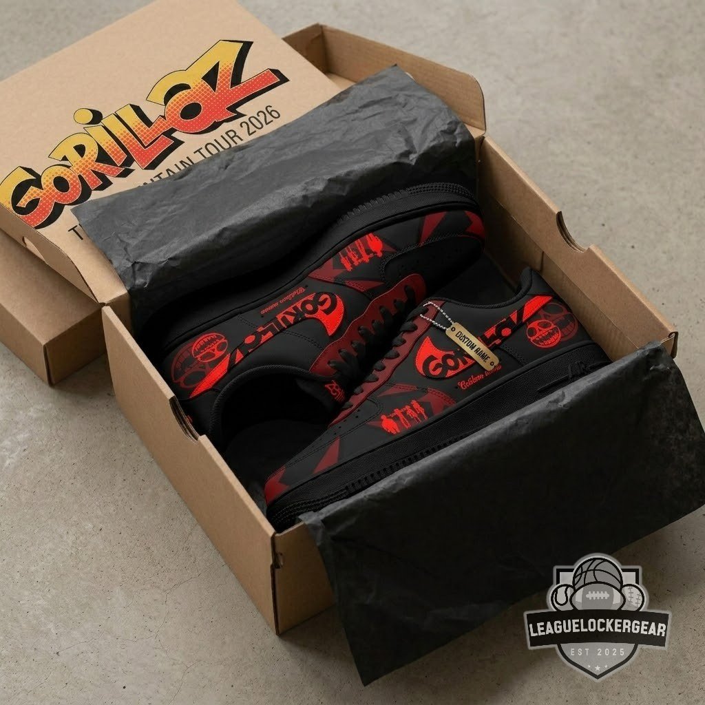 Gorillaz Mountain Tour 2026 Custom Air Force Sneakers - LeagueLockerGear