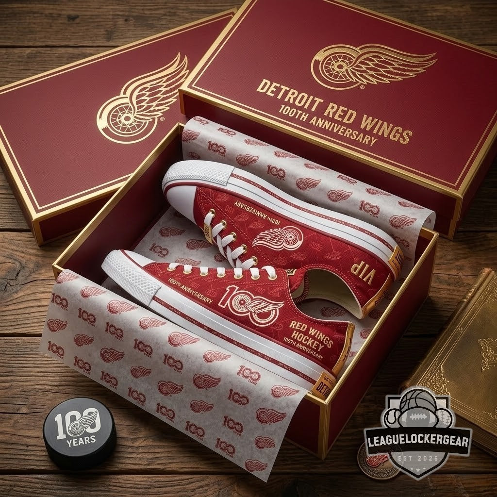 Detroit Red Wings 100th Anniversary 1926-2026 Sneakers - LeagueLockerGear