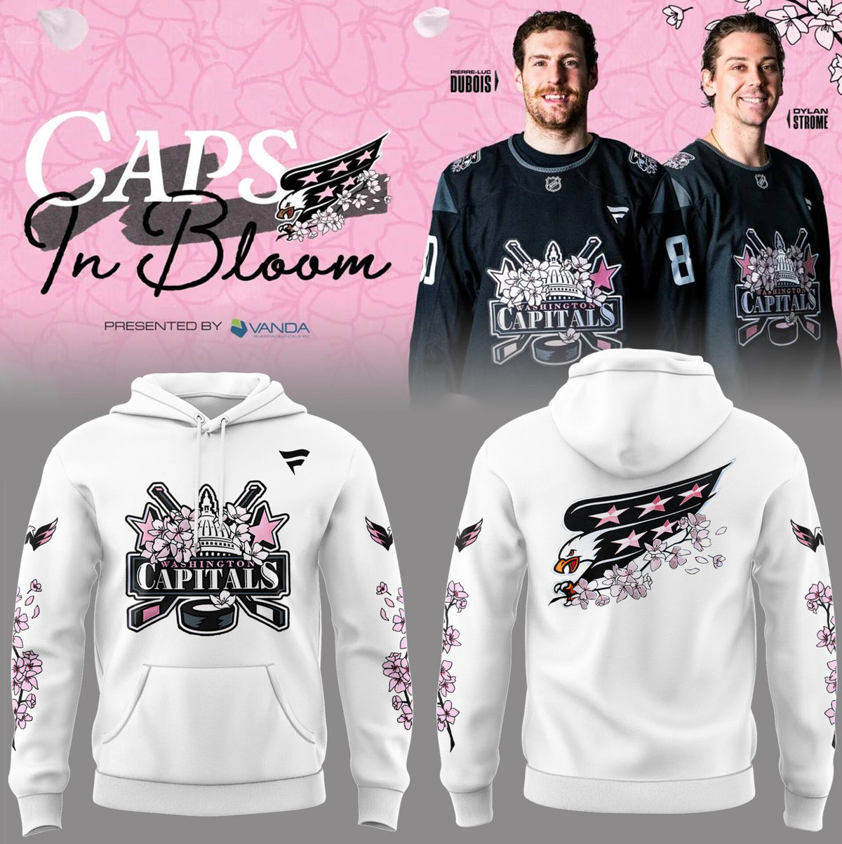 Washington Capitals Caps In Bloom Cherry Blossom Hoodie - LeagueLockerGear