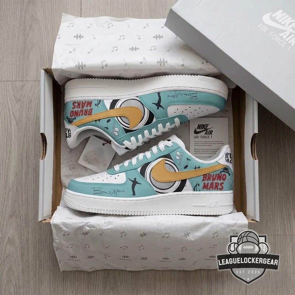 Bruno Mars Signature Style Custom Air Force 1 Style Shoes - LeagueLockerGear
