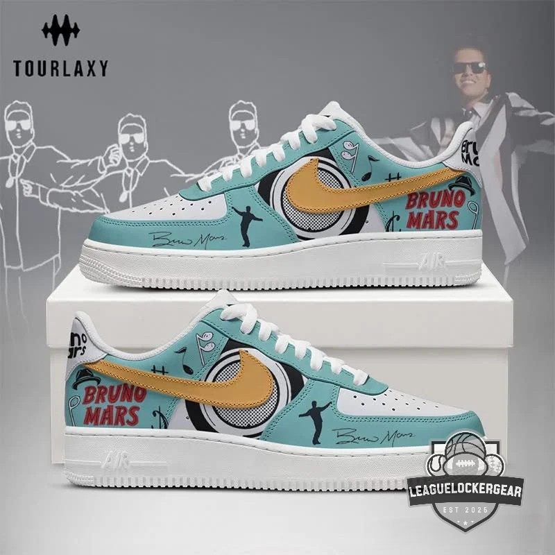 Bruno Mars Signature Style Custom Air Force 1 Style Shoes - LeagueLockerGear