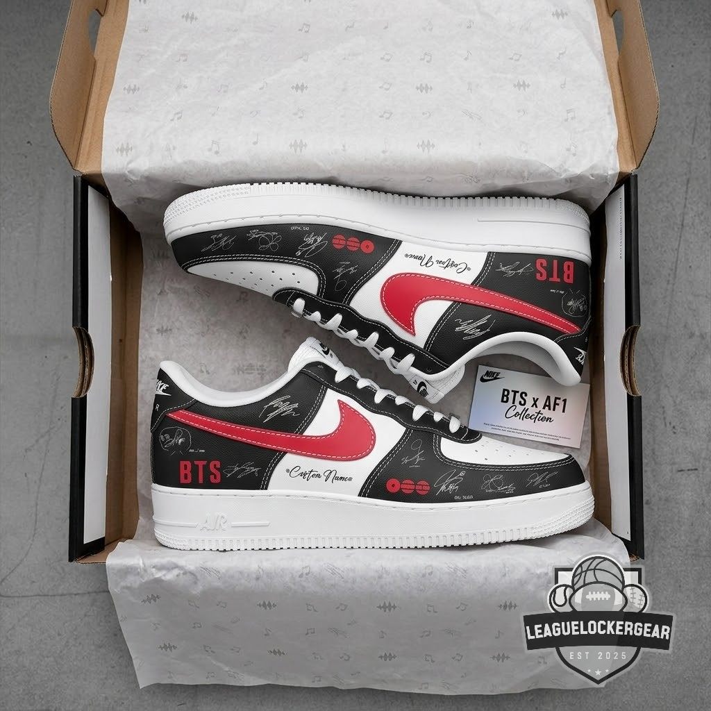 BTS Signatures Custom Name Nike Air Force 1 Shoes - LeagueLockerGear