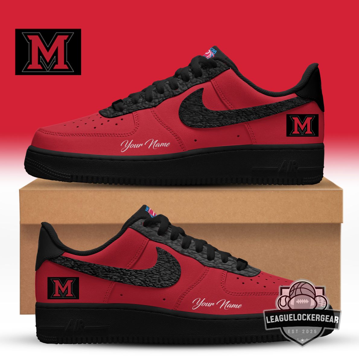 Miami Ohio Personalized Custom Air Force 1 Shoes - LeagueLockerGear