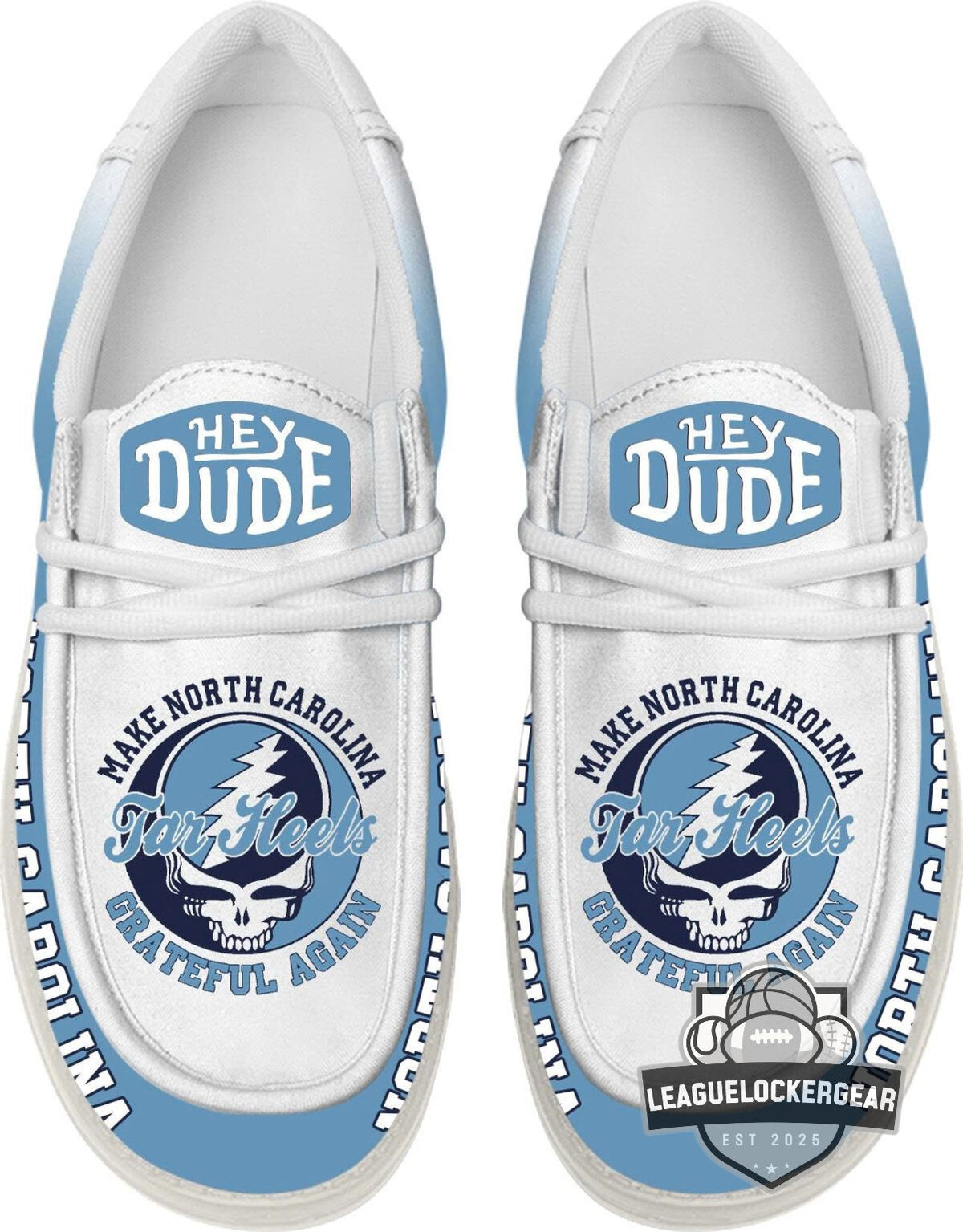 North Carolina Tar Heels Grateful Dead Make Grateful Again Hey Dude Shoes - LeagueLockerGear
