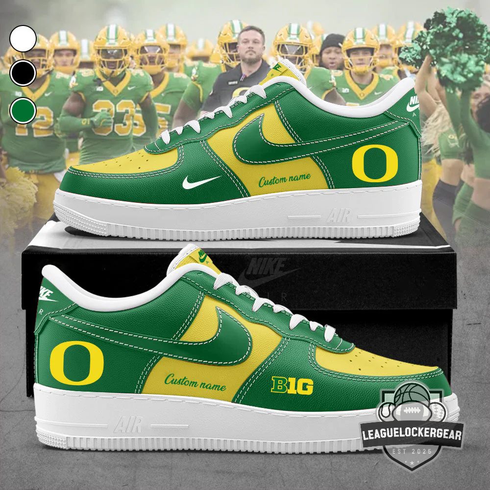 Oregon Ducks Big Ten Conference Nike Air Force 1 Shoes - LeagueLockerGear