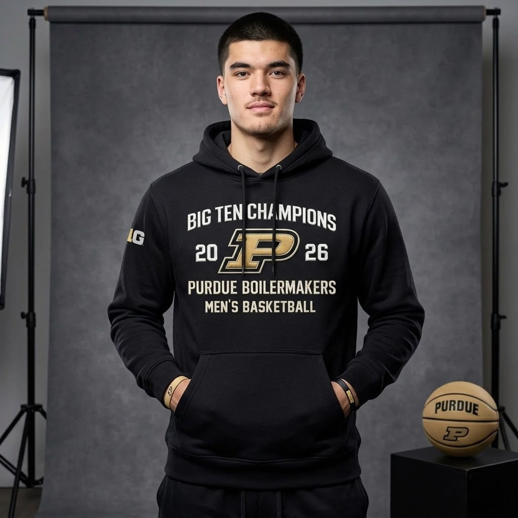 Purdue Boilermakers 2026 Big Ten Champions Men's Basketball Hoodie - LeagueLockerGear