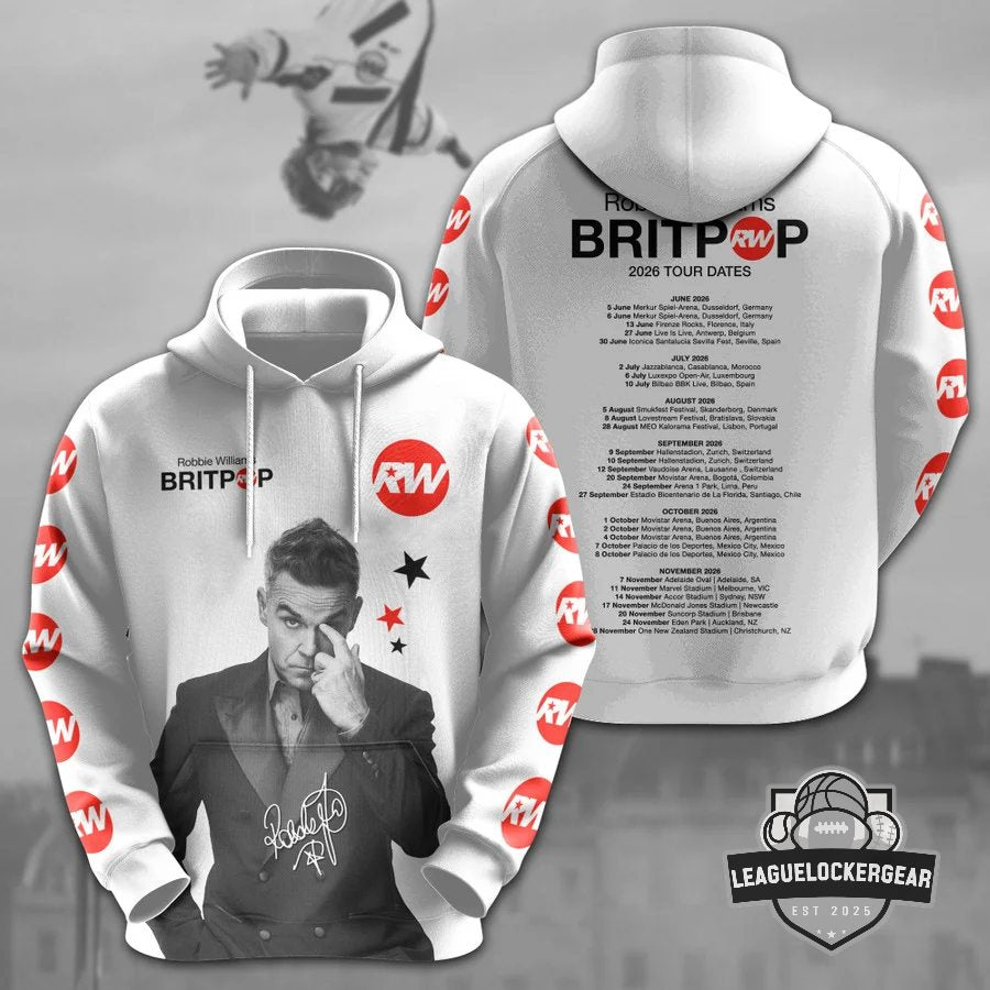 Robbie Williams Britpop 2026 Tour Hoodie - LeagueLockerGear