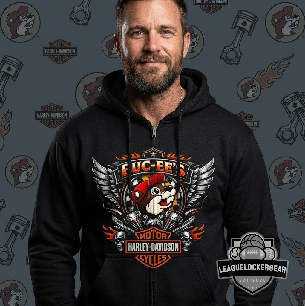 Buc-ee's Harley-Davidson Turning Gas Into Noise Motorcycles Zip Hoodie - LeagueLockerGear