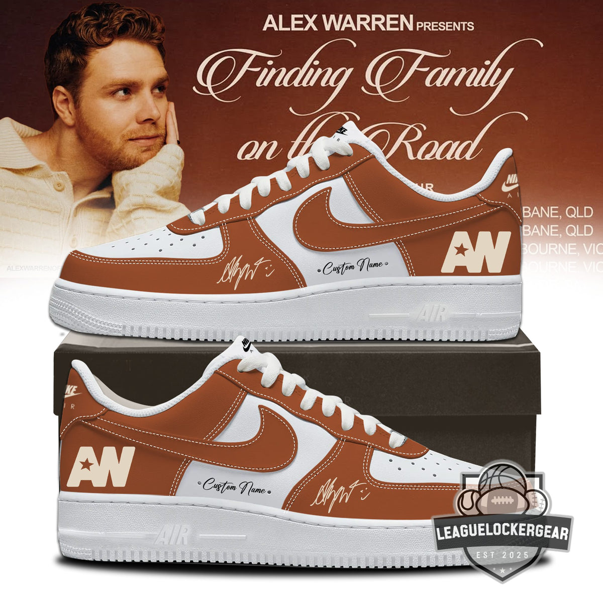 Alex Warren Finding Family on the Road Custom Air Force 1 Shoes - LeagueLockerGear