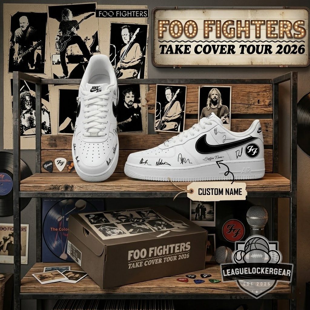 Foo Fighters Take Cover Tour 2026 Custom Name Air Force 1 Shoes - LeagueLockerGear