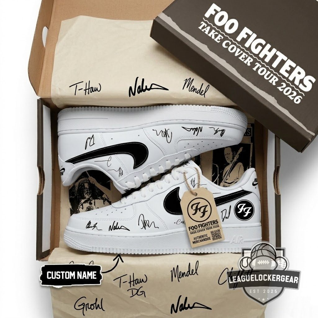 Foo Fighters Take Cover Tour 2026 Custom Name Air Force 1 Shoes - LeagueLockerGear