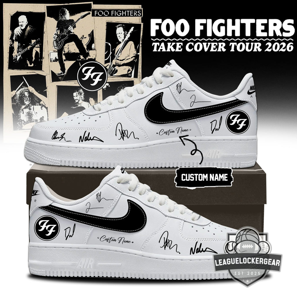 Foo Fighters Take Cover Tour 2026 Custom Name Air Force 1 Shoes - LeagueLockerGear
