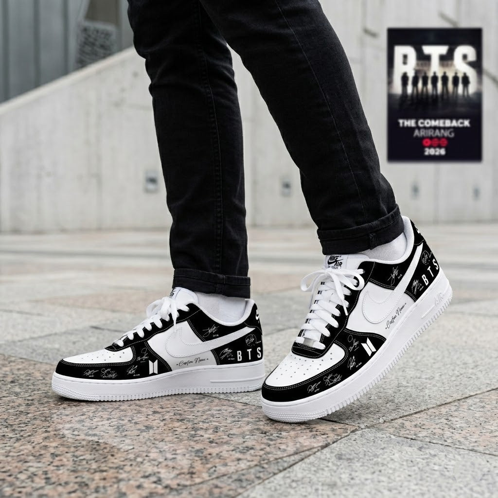 BTS The Comeback Arirang 2026 Signatures Custom Air Force 1 Shoes - LeagueLockerGear