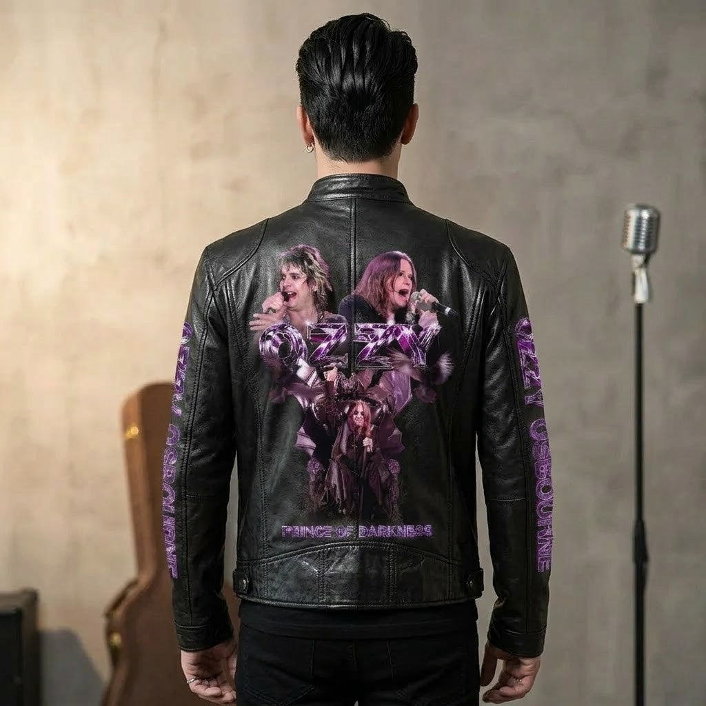 Ozzy Osbourne Prince of Darkness Leather Jacket - LeagueLockerGear
