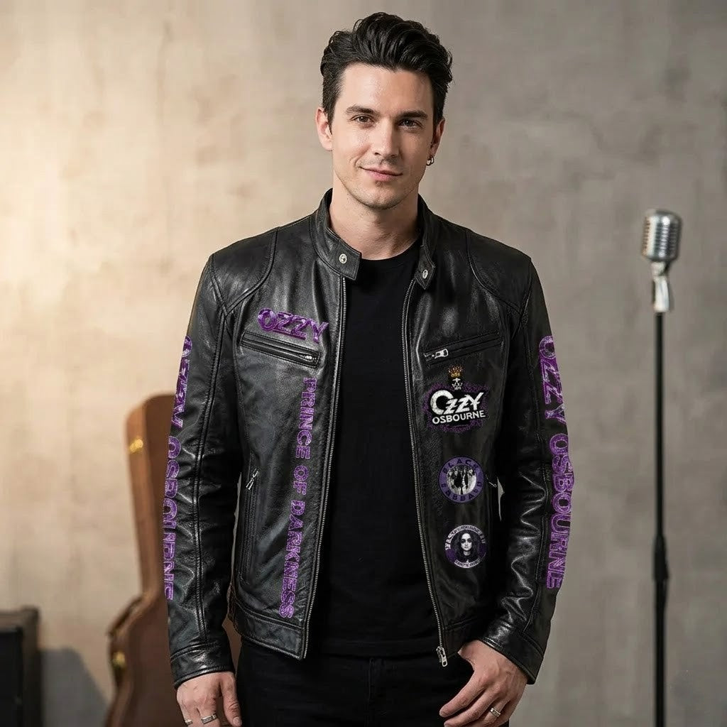 Ozzy Osbourne Prince of Darkness Leather Jacket - LeagueLockerGear