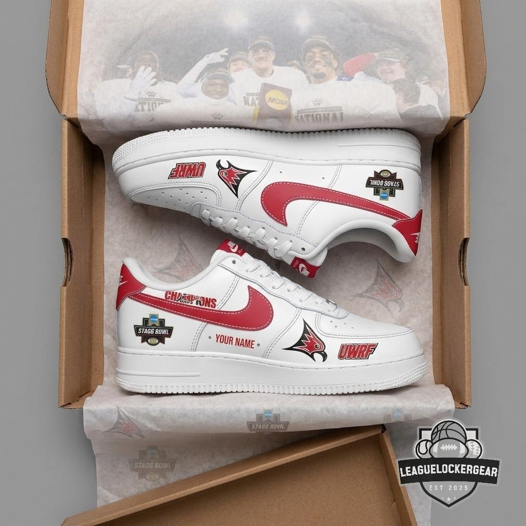 UWRF Falcons National Champions Stagg Bowl Custom Name Air Force 1 Shoes - LeagueLockerGear