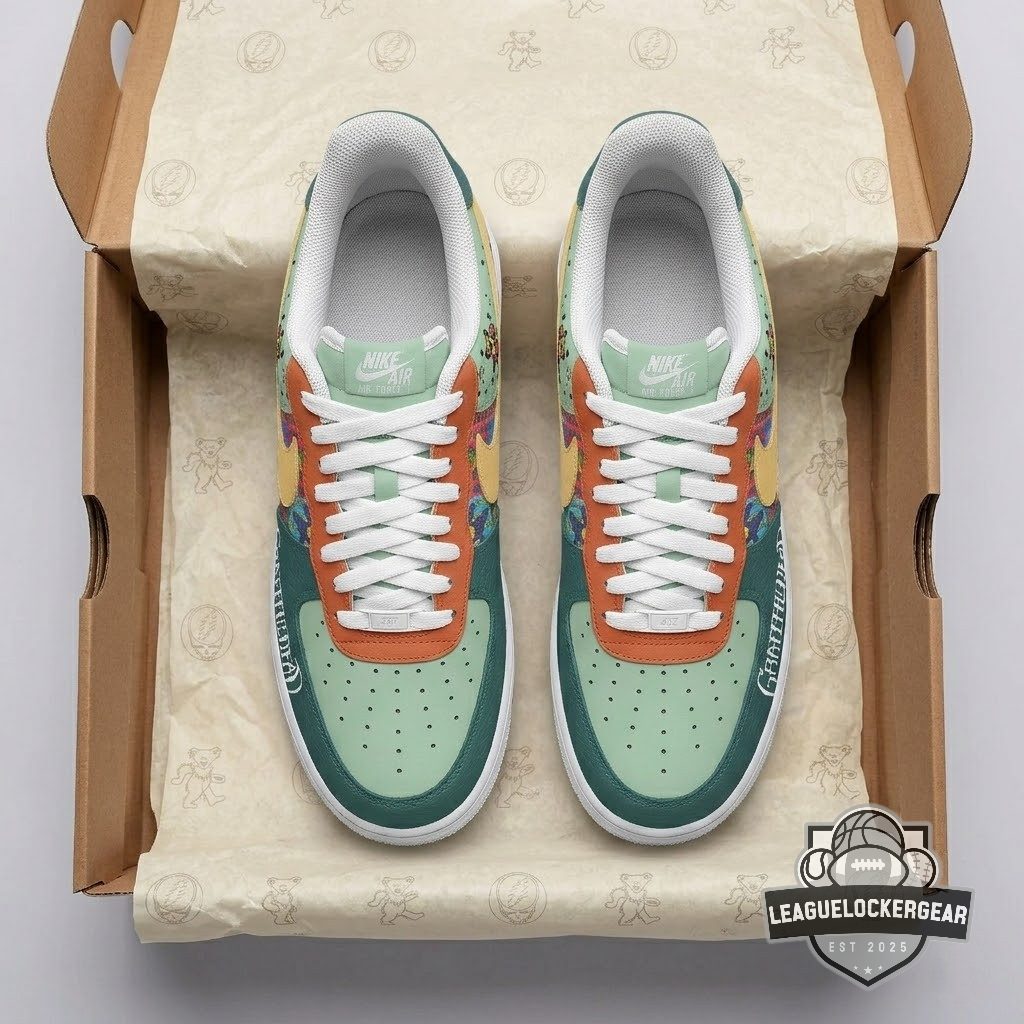 Grateful Dead Dancing Bears Steal Your Face Custom Air Force Shoes - LeagueLockerGear