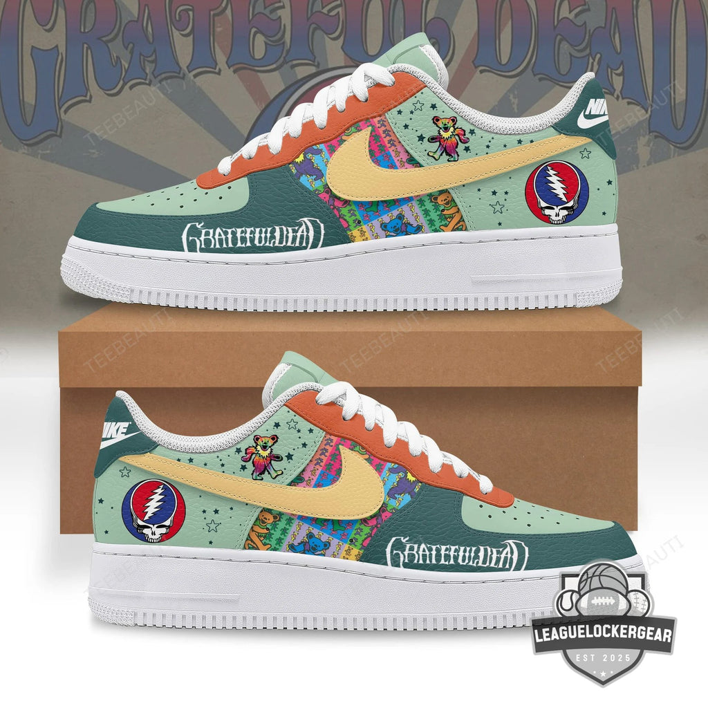 Grateful Dead Dancing Bears Steal Your Face Custom Air Force Shoes - LeagueLockerGear