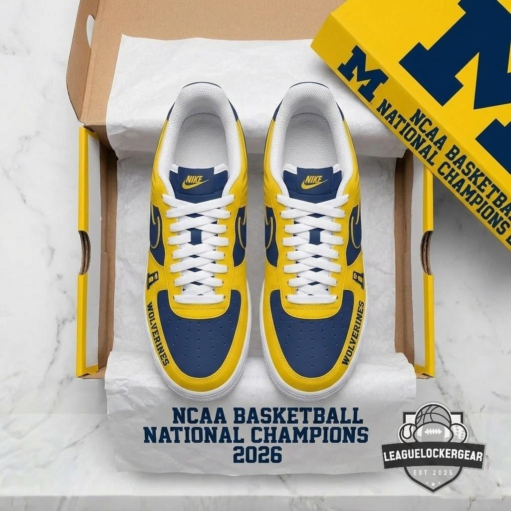 Michigan Wolverines National Champions 2026 Nike Air Force 1s - LeagueLockerGear