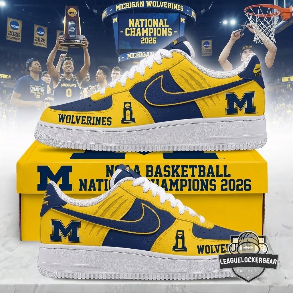 Michigan Wolverines National Champions 2026 Nike Air Force 1s - LeagueLockerGear