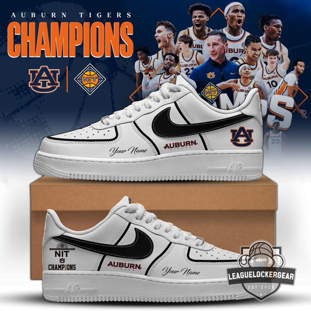 Auburn Tigers NIT Champions Personalized Custom Air Force 1 Shoes - LeagueLockerGear