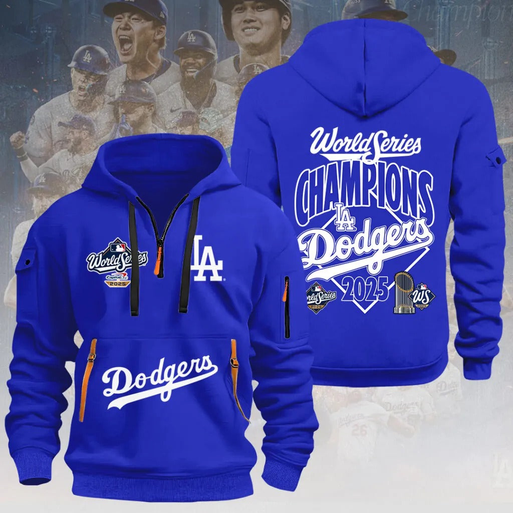 Los Angeles Dodgers 2025 World Series Champions 2D Quarter Zip Hoodie - THK117230 | Buy for only at THK BUY