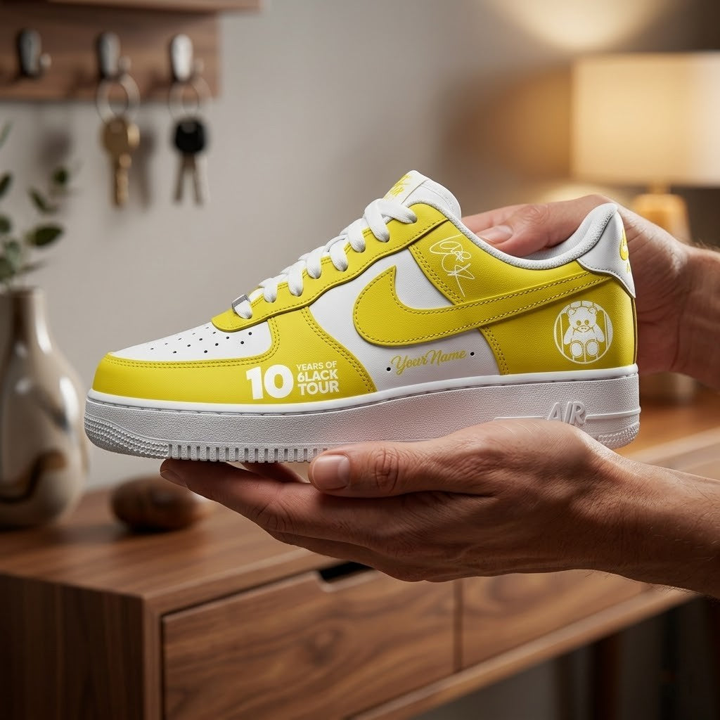 6LACK 10 Years Tour Custom Nike Air Force 1 Shoes - LeagueLockerGear
