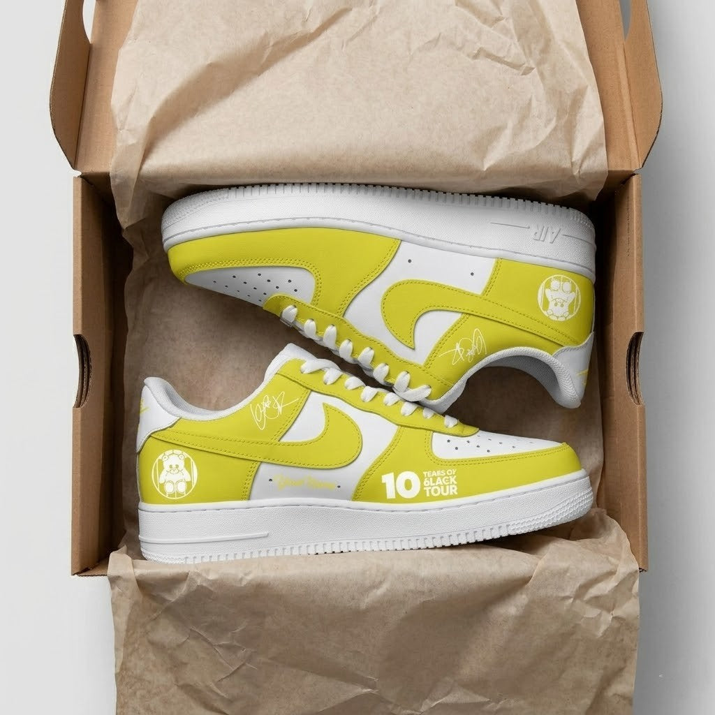 6LACK 10 Years Tour Custom Nike Air Force 1 Shoes - LeagueLockerGear