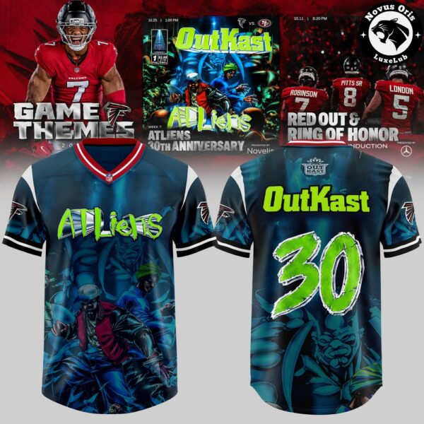 Atlanta Falcons x OutKast ATLiens 30th Anniversary 2026 Football Jersey - NovusOris Best Merch For Fans