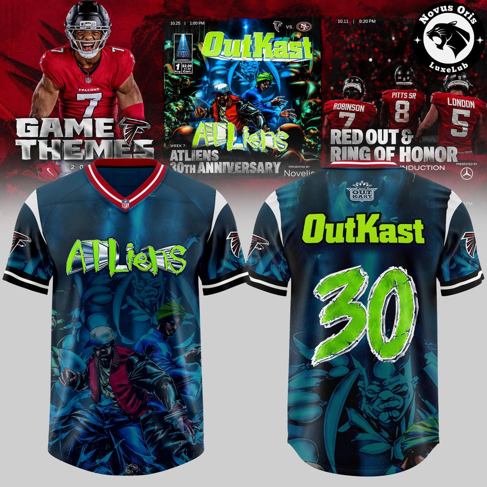 Atlanta Falcons x OutKast ATLiens 30th Anniversary 2026 Football Jersey - NovusOris Best Merch For Fans