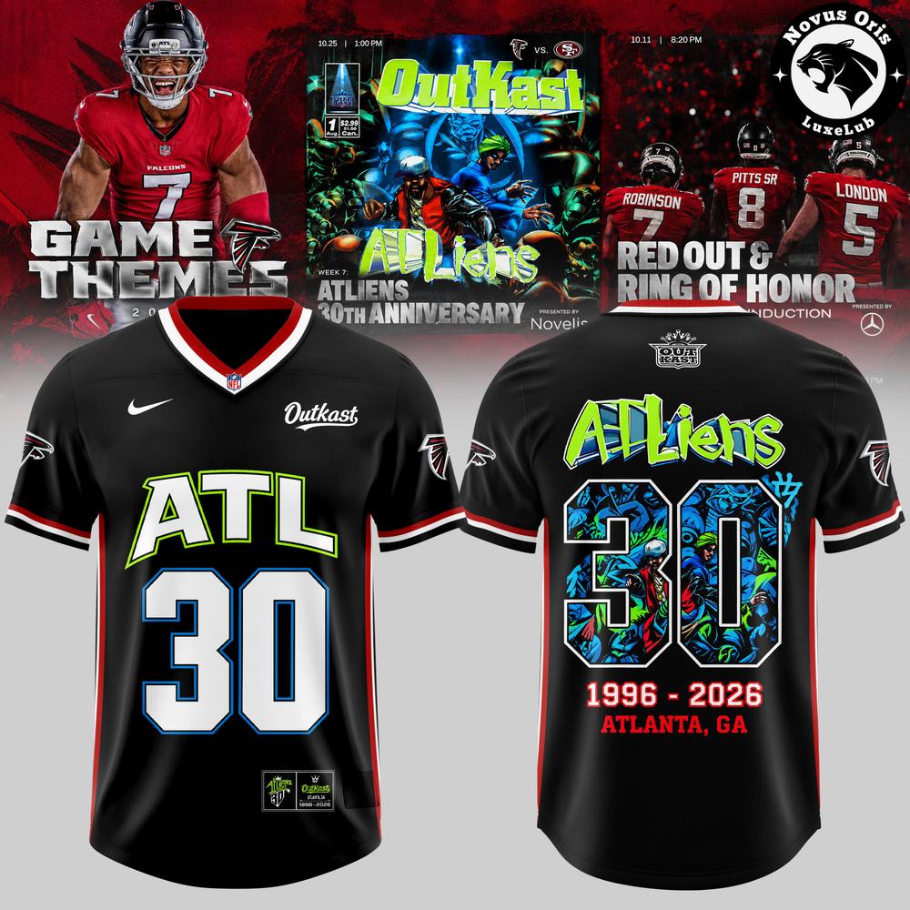 Atlanta Falcons x OutKast ATLiens 30th Anniversary 2026 Football Jersey - NovusOris Best Merch For Fans