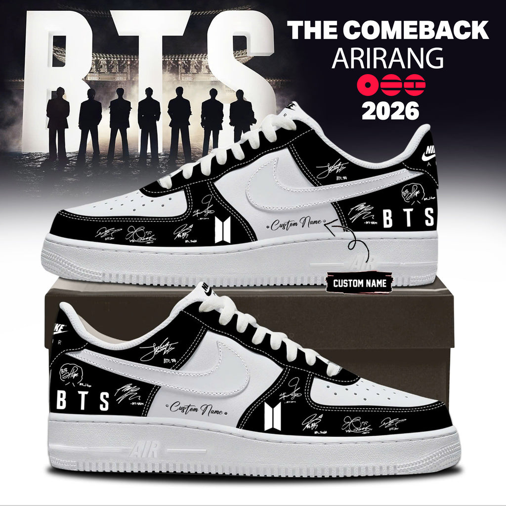BTS The Comeback Arirang 2026 Signatures Custom Air Force 1 Shoes - LeagueLockerGear