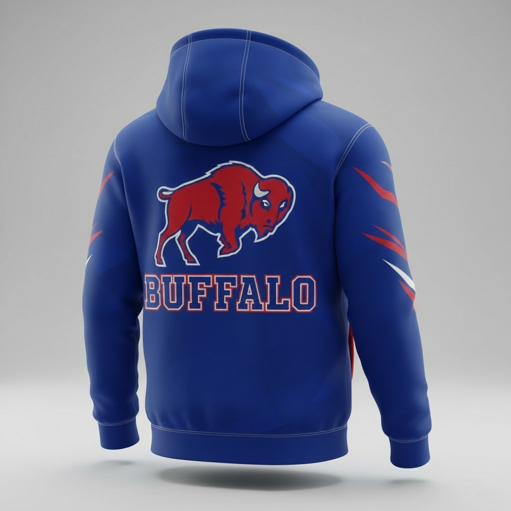 Buffalo Bills "Mafia Performance" 3D Utility Half-Zipper Hoodie - LeagueLockerGear