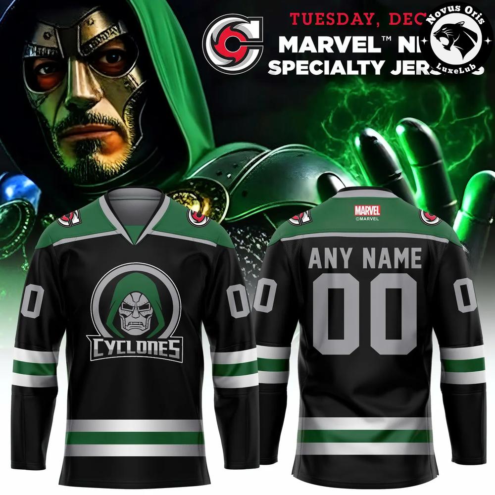 Cincinnati Cyclones x Dr. Doom Marvel Studio Hockey Jersey - NovusOris Best Merch For Fans